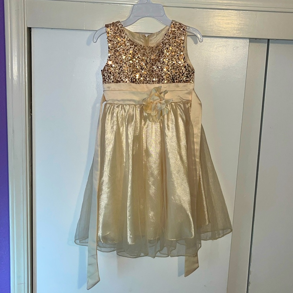 Champagne sparkly dress for kids